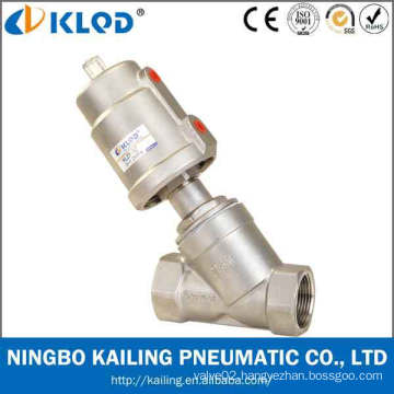 stainless steel angle type needle valve, SS304 actuator and body, KLJZF-1/2"SS, thread connection